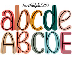 the words do it yourself alphabet are in different colors and font styles, including letters that spell out