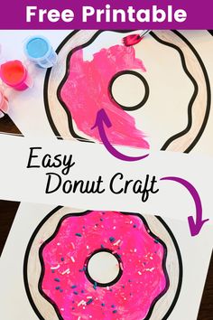 free donut template and donut craft ideas D Is For Doughnut Craft, Doughnut Craft Preschool, Letter D Donut Craft, Donut Crafts For Preschoolers, Preschool Donut Craft, Sprinkle Kindness Donut Craft, Donut Seeds Free Printable, Donut Crafts For Toddlers, Sweet Treats Preschool Activities