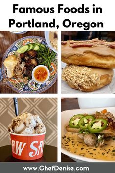 A variety of Portland's most popular foods Portland Restaurants, Famous Food, Food Carts, Culinary Travel, Us Travel Destinations