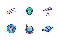 an image of space related icons