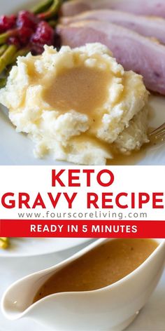 a collage of photos for keto gravy Keto Gravy, Keto Holiday Recipes, Keto Sauces, Keto Holiday, Keto Side Dishes, Gravy Recipe, Keto Diet Menu, Keto Meal Prep, Keto Recipes Dinner