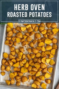 Overhead, look at oven-roasted potatoes on a sheet pan. Potato Seasoning Recipe, Roasted Golden Potatoes, Crispy Potatoes In Oven, Easy Oven Roasted Potatoes, Golden Potato Recipes, Crispy Oven Roasted Potatoes, Seasoned Roasted Potatoes, Oven Roasted Potatoes Easy, Easy Roasted Potatoes