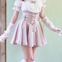 Japanese Liz New Summer Lace Edge Leather Ring High Waist Pleated Skirt Ribbon Bow All-match Short Pleated Short Skirt, High Waist Pleated Skirt, High Waisted Pleated Skirt, Bow Shorts, Leather Ring, Summer Lace, Skirt Summer, Pleated Shorts, Big Bow