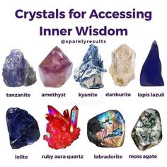 Stones Meanings, Crystal Guide, Crystals Healing Properties, Spiritual Crystals, Inner Wisdom, Crystal Therapy, Pretty Rocks, Crystal Healing Stones, Crystal Magic