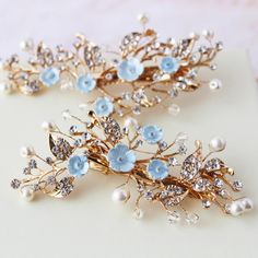 Gold Blue Floral Bridal Hair Clip Wedding Hair Pin Bridesmaid Hair Accessories Bride Flower Hair Pin Prom Headpiece Bridal Hair Piece Gift - Etsy UK Bride Flower Hair, Prom Headpiece, Clip Wedding Hair, Floral Bridal Hair, Wedding Hair Pin, Hair Clip Wedding, Accessories Bride, Bride Flower, Prom Hair Accessories