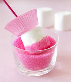 marshmallows and sugar in a small glass bowl