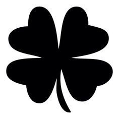 a four leaf clover silhouetted in black on a white background stock photo 488976