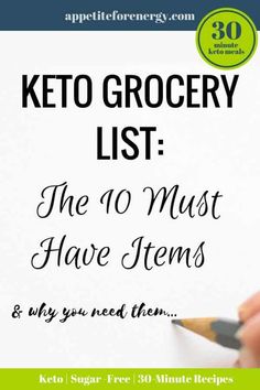 What are the 10 most common items found on the grocery lists of people who follow a low-carb and ketogenic diet? This keto food list explains how to use these basic items and where to buy them. Great tips for beginners. #ketofoodlist #keto #lowcarbfoods Keto Grocery List, Healthy Grocery List, Ketogenic Diet Meal Plan, Ketogenic Diet For Beginners, Keto Food List, Common People, Low Carb Breakfast Recipes, Best Keto Diet