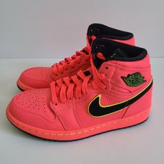 Nike Womens Air Jordan Retro 1 Shoes Aq9131-600 Size 8 Hot Punch Pink Condition: New Without Box. Womens Air Jordan, Air Jordan Retro 1, Punch Pink, Jordan Retro 1, Womens Air Jordans, Air Jordan Retro, Retro 1, Nike Womens, Air Jordans Retro