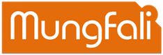 an orange and white logo with the word mungfai