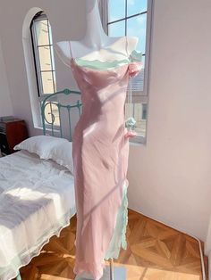 Pink Long Prom Dresses, Hot Prom Dress, Banquet Dress, Prom Dresses Long Pink, Dress With Flowers, Pink Evening Dress, Banquet Dresses, Fairy Dresses, Cottagecore Fashion