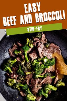 Beef and broccoli stir-fry in a wok with wooden spatula. Slow Cooker Beef Tenderloin, Quick Beef Recipes, Crispy Broccoli, Easy Beef And Broccoli, Vinegar Sauce, Best Beef Recipes, Beef Steak Recipes, Healthy Ground Beef, Keto Beef Recipes