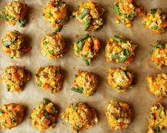 several different types of food on a baking sheet