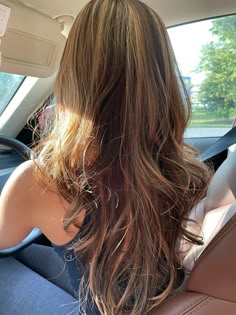 Long Hair Layers With Highlights, Long Layered Hair Balayage, Brown Hair Dye Highlights, Highlights Only On Top Of Head, Dark Brown Hair With Lighter Highlights, Carmel Highlights On Brown Hair Chunky, Beachy Highlights Brown Hair, Highlights Tan Skin