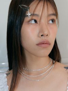 Composition : silver 925Color : SILVERCountry of Origin : Republic of Korea Silver Dainty Chain Necklace For Layering, Sparkling Silver Choker, Dainty Silver Multi-strand Chain Necklace, Trendy Silver Sparkling Jewelry, Silver Multi-strand Jewelry For Parties, Silver Multi-strand Layered Necklace For Party, Silver Delicate Chain Charm Necklace For Party, Silver Sterling Silver Charm Necklaces For Layering, Elegant Silver Double Strand Charm Necklaces