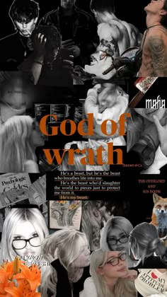 a collage of photos with the words god of warh on them and images of people