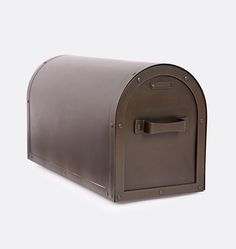 an old fashioned mailbox is shown on a white background