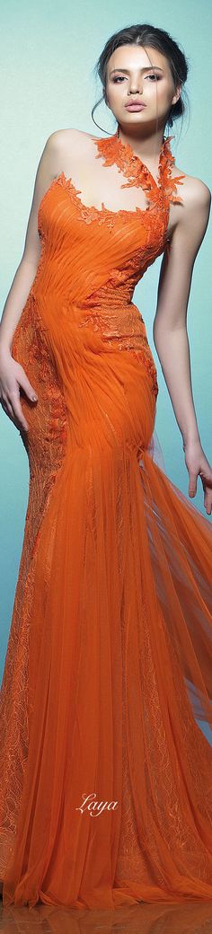 SAIID KOBEISY Spring-Summer 2015 RTW Shades Of Orange, Orange Dress, Havana, Beautiful Outfits, Runway Fashion