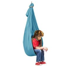 Children's Sensory Swing, a relatively new decorative element in family life, have gradually become the focus of modern families. It not only provides a unique space for children to rest and play, but also takes on multiple roles and functions in home life. It is made of nylon rope, which is very durable and strong and can be trusted to use for children. At the same time, it can be used to give special children as sensory therapy, aerial yoga, bring mood pleasure. Color: Blue. Chair Hammock, Sensory Swing, Sensory Therapy, Portable Hammock, Sensory Integration, Kids Sensory, Aerial Yoga, Patio Accessories, Hammock Camping