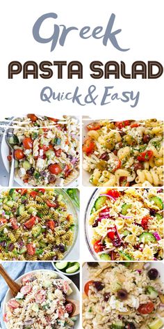 greek pasta salad recipe Vinaigrette Pasta Salad, Pasta Side Dishes Easy, Greek Pasta Salad Recipe, Pasta Side, Feta Pasta Salad, Bowls Recipes, Greek Pasta Salad, Greek Vinaigrette, Mediterranean Flavors