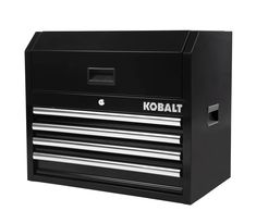 the kobalt tool box is open and ready to be used as a workbench