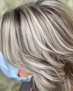 Full Highlight With Lowlights, Lowlights White Hair, Blending Gray And Blonde Hair, Grey Lowlights On Blonde Hair, Blonde Hair With Lowlights 2023, Blonde Highlights To Blend Gray Hair Brunettes, Blonde And Gray Highlights, Ice Blonde Highlights On Brown Hair, Ice Grey Hair