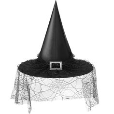 a black witches hat on top of a table