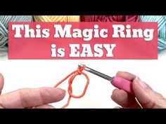 someone is knitting yarn with their hands and the words, this magic ring is easy