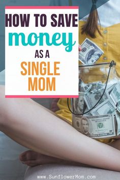 a woman holding money in her purse with the words how to save money as a single mom