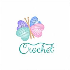 the crochet logo is shown with two balls of yarn