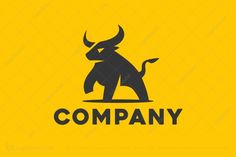 bull logo for sale on yellow background