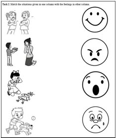 a worksheet for children to learn how to draw faces and feelings with pictures