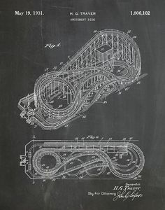 a black and white drawing of a train engine with its tracks on it's side