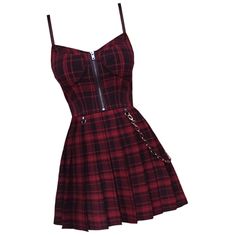 Plaid Tartan Pleated Chain Dress. Standard And Plus Size Available. The Material Is Cotton Polyester. Special Order Delivery 7-21 Business Days Styles: Goth Punk 1950s Vintage Kawaii Dance Pinup Rockabilly Pinup Aline Cute 50s Summer Dresses Red Gothic Dress, Alt Dress, Styl Grunge, Preppy Mode, Goth Streetwear, Punk Dress, Dark Dress, Preppy Dresses, Gothic Clothes