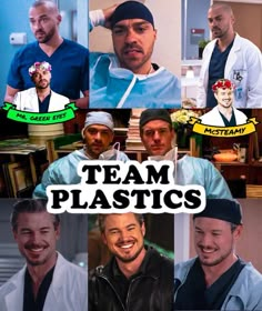 the poster for team plastics shows many different men