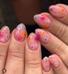 Multicoloured Nails, Nail Halloween, Retro Nails, Summery Nails, Almond Acrylic Nails, Cute Gel Nails, Dj Khaled, Soft Nails, Shellac Nails