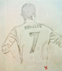 a drawing of a man with his hands on his hips wearing a shirt that says ronald