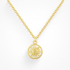 Ashley Sims x Evry Jewels Make sure your sunshine's always with you with this delightful Golden Hour Necklace! Featuring a captivating sun pendant, this little ray of happiness is sure to be a bright spot in your day. Shine on! *All our influencer collab pieces come with the influencer's name engraved on the back of each piece.