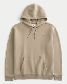 Men's Relaxed Icon Hoodie | Men's Tops | HollisterCo.com Cool Signatures, Men's Tops, Jogger Shorts, Top Graphic Tees, Short Jacket, Swimwear Accessories, Fleece Hoodie, Straight Jeans, Pocket Pouch