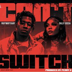 the poster for don't switch featuring two people in front of a red background