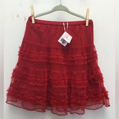 Super Cute April Cornell Cherry Red Tulle Skirt. For All You Tutu Loving Little Gals Out There!!! Women Tutu Outfits, Red Aesthetic Clothes, Red Tennis Skirt, Hippy 70s, Fall Tutu, Red Tulle Skirt, Kids Skirt, Red Midi Skirt, Skirt Aesthetic