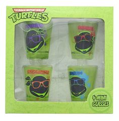 the teenage mutant ninja turtles shot glass set is packaged for $ 3 99 at target