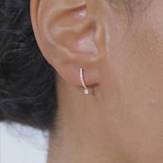 14k Diamond Huggies with a Dangling Round Diamond – FERKOS FJ Silver Earrings Diamond, Diamond Piercing Ear, Small Silver Earrings, Small Drop Earrings, Silver Diamond Earrings, Diamond Huggies, Earring Ideas, Earrings Diamond, Diamond Drop Earrings