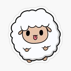 a cartoon sheep with its tongue sticking out