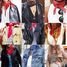 Bandanna... Bandanna Outfits, Stile Pin Up, Ladies Head Scarf, Edm Outfits, Ways To Wear A Scarf, Scarf Outfit, Look Rock