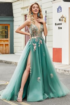 Floral Formal Dresses, Teal Prom Dresses, Dream Prom Dress, Matric Dance, Floral Dress Formal, Dream Prom, Long Evening Dress