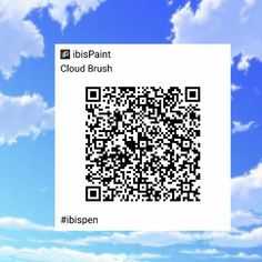 a qr - code is shown in front of a blue sky with white clouds