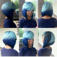 #boblife Mayvenn Hair, Blue Bob, Bob Cuts, Pretty Hair Color, Sassy Hair, Hairstyle Gallery, Quick Weave, Bob Hair, Colorful Hair