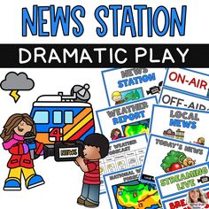 the news station dramatic play is an engaging activity for students to practice their writing skills