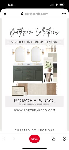 the interior design app on an iphone screen, showing different furniture and decor items in it